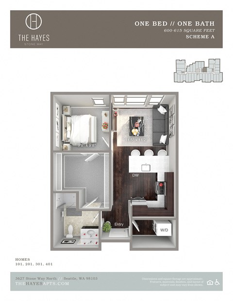 The Hayes on Stone Way Apartments 1x1 C6